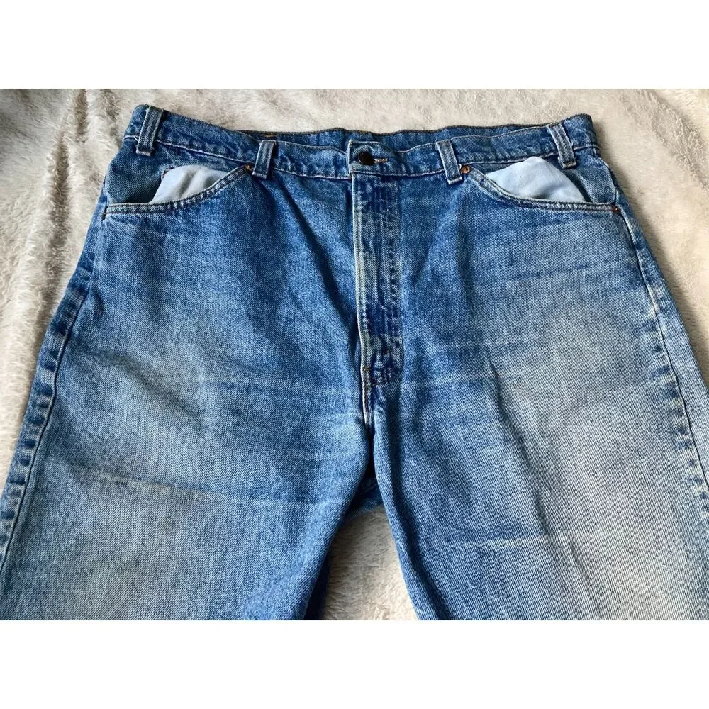 Orange Tab Levi's USA Made 80s Vintage 505s Great Contrast Whisker Fades 38x30.5